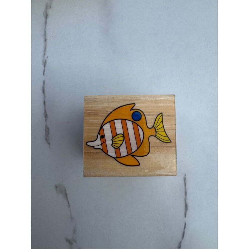 New Cartoon Butterfly Fish Graphic Rubber Stamp